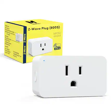 Z-Wave Plug (800S)
MP31Z (ZW36M)
Z-Wave Plus LR
Features:
- Plug-in device for controlling lights, appliances, and more
- Works with Z-Wave compatible systems
- Easy to install and use
- Energy efficient
Specifications:
- Model: MP31Z
- Z-Wave Plus LR
- Input: 100-240V, 50/60Hz
- Output: 10A, 250W
- Dimensions: 2.5" x 1.5" x 1.5"
- Weight: 0.5 lbs
Certifications:
- FCC
- CE
- RoHS
For more information, visit the manufacturer's website.