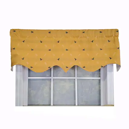 Front. RLF Home - RLF Home Modern Design Classic Ribbit Regal Style Window Valance 50" x 17" Antique - Antique.