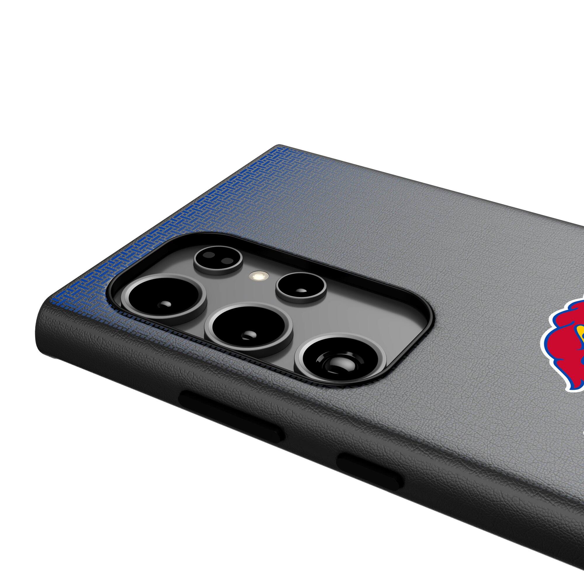 Alt View 3. Keyscaper - Kansas Jayhawks Linen Galaxy Magnetic Bump Case - S24 Ultra - Black.