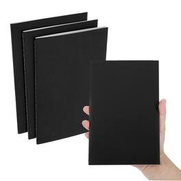 Unique Bargains - 3pcs A5 Notebook, Pocket Unlined Memo Notepads Blank Sketchbook 8.3x5.5 Inch 30 Sheets for Office Travel - Black
