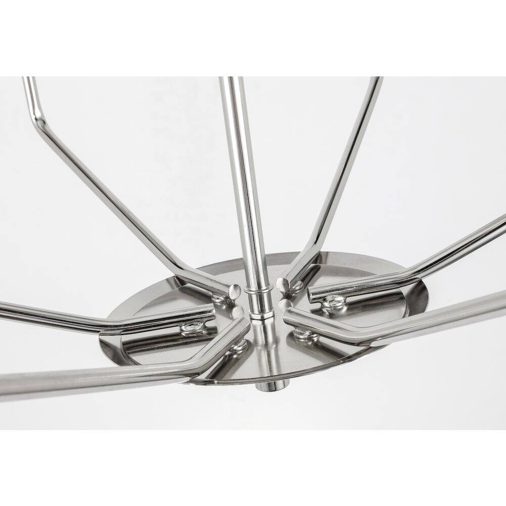 Left. Living District - Enzo 6 Light Chrome Pendant - Chrome.