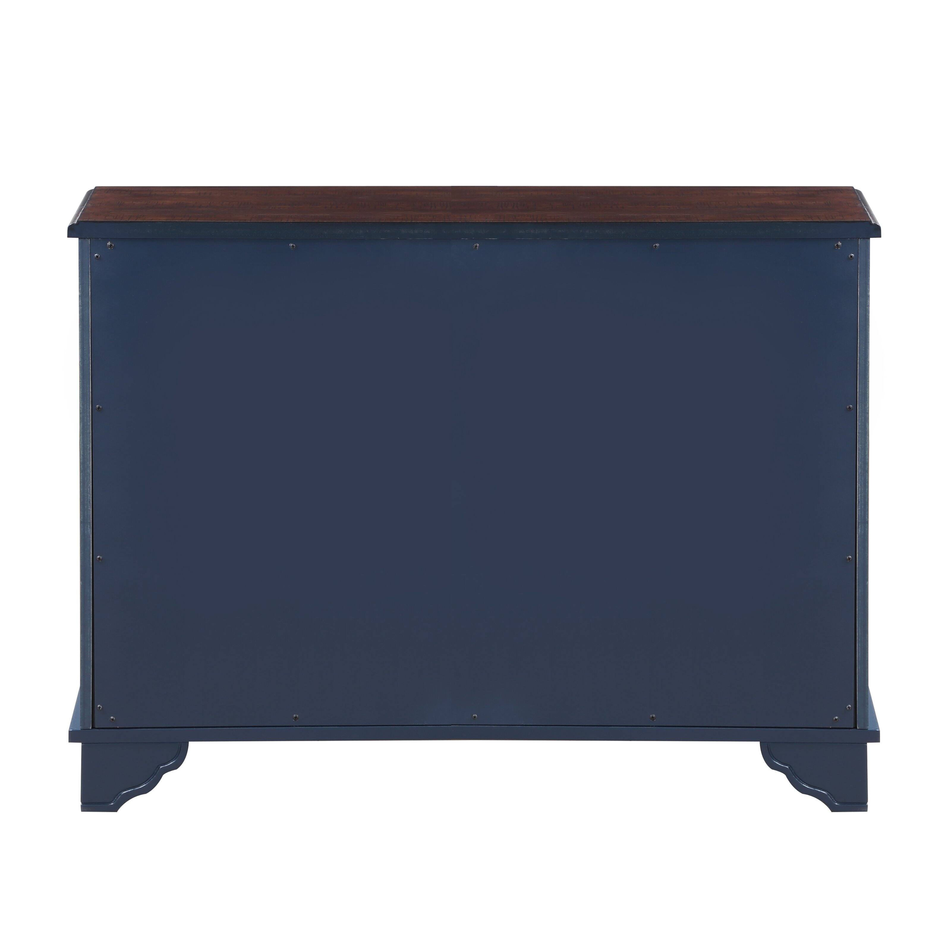 Alt View 9. GOODSILO - Retro Console Table with Adjustable Storage Shelf for Entryway, Living Room, Hallway, and Foyer - Navy Blue.
