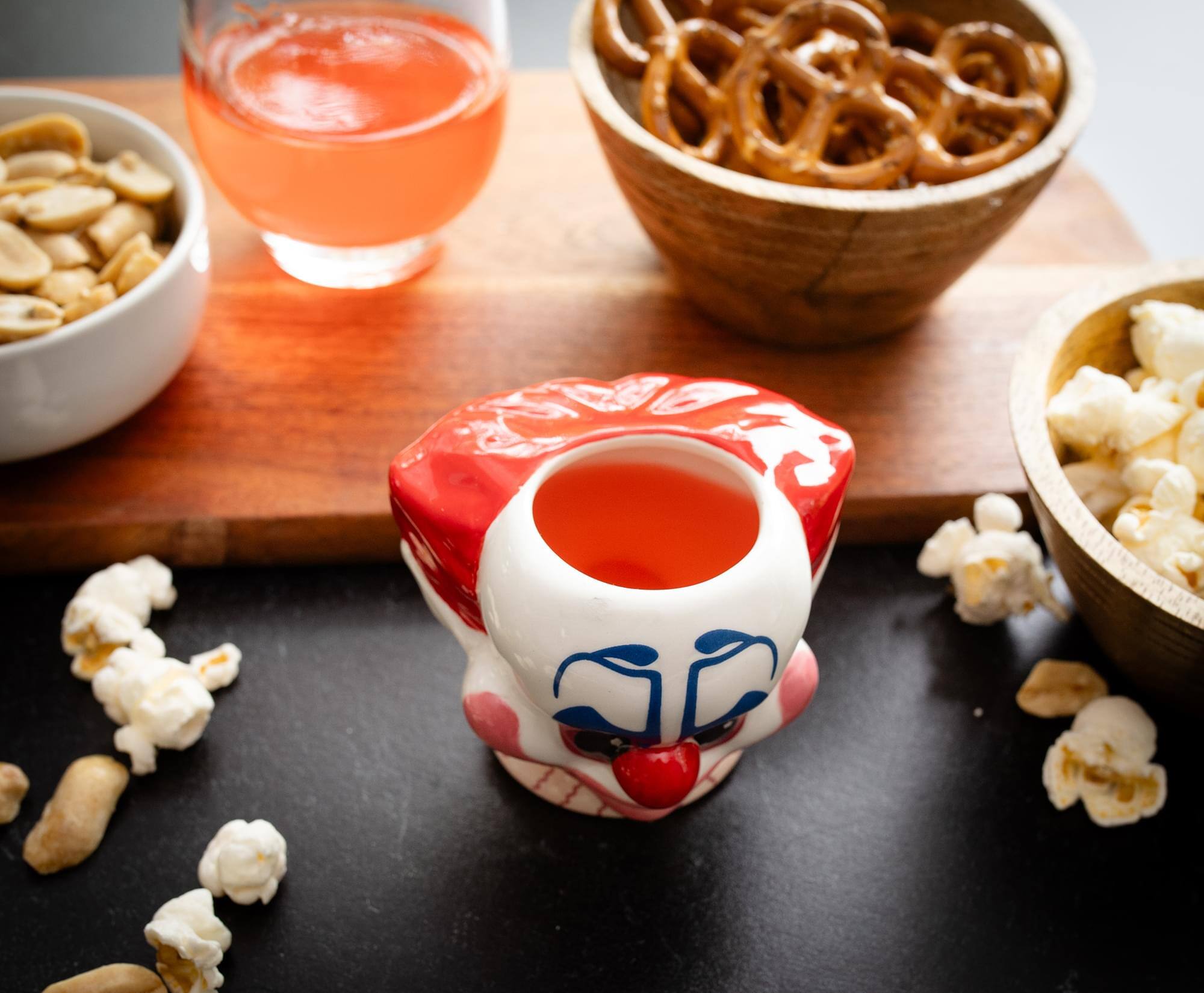 Alt View 5. Silver Buffalo - Killer Klowns From Outer Space Rudy 2-Ounce Sculpted Ceramic Shot Glass - Red.