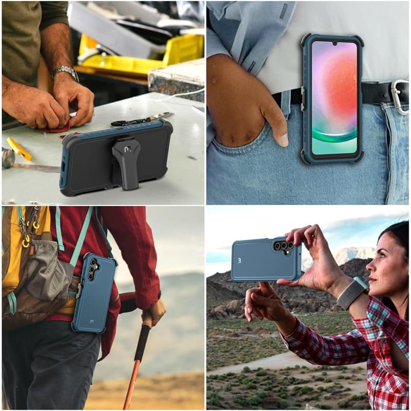 Alt View 4. Mybat Pro - MyBat Pro Maverick Series Case with Holster for Samsung Galaxy A16 5G - Blue - Blue.