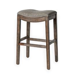 Maven Lane - 31" Adrien Backless Saddle Bar Stool Finish with Fabric Upholstery - Walnut
