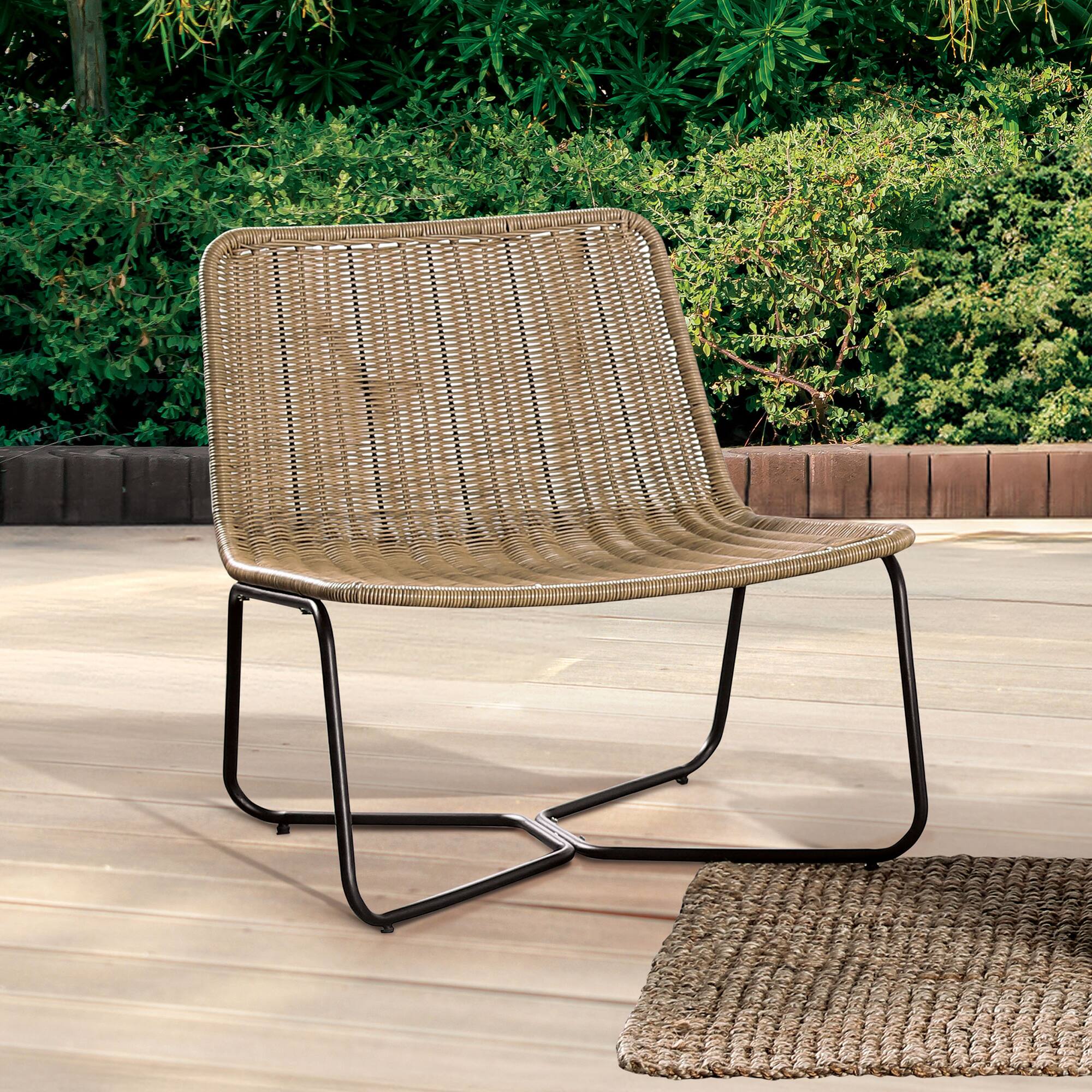 Angle. Vaczon - 3 Piece Outdoor Wicker Furniture Bistro Set, Wicker Patio Furniture for Balcony, Poolside, Backyard - Natural,Black.