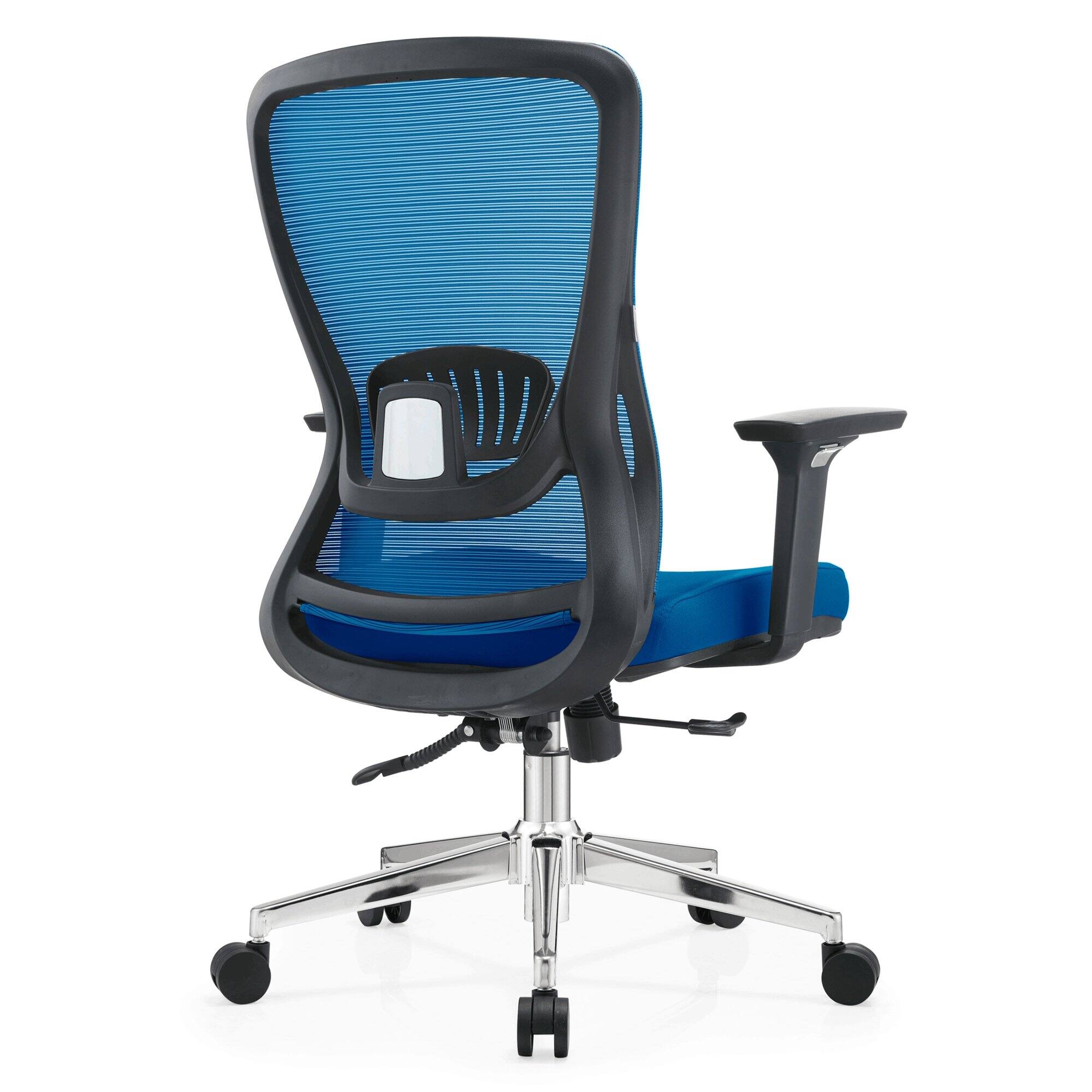 Alt View 4. LeisureMod - Adorit Office Chair Ergonomic Mid-Back Mesh Computer Chair with Swivel & Tilt – Comfortable Desk Chair - Blue.
