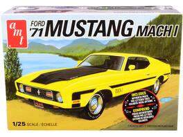 Skill 2 Model Kit 1971 Ford Mustang Mach I 1/25 Scale Model by AMT - Yellow And Black