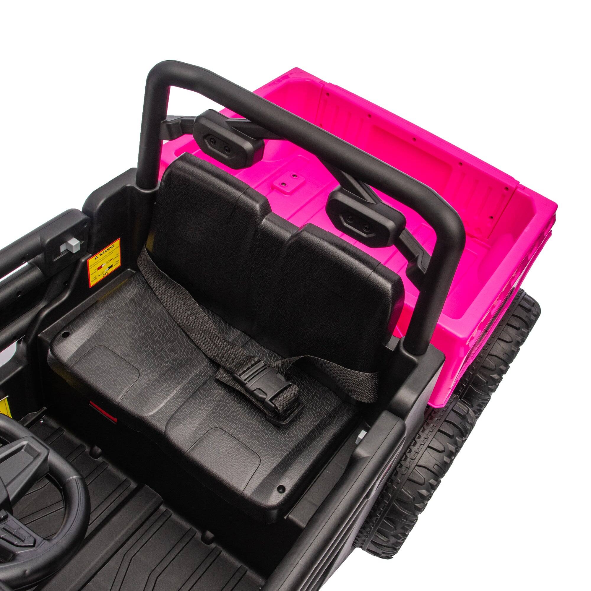 Alt View 5. Boyel Living - 3+ Pink 24V Kids Ride On UTV with Parents Remote Control 100W Motor 4Wheel - pink.