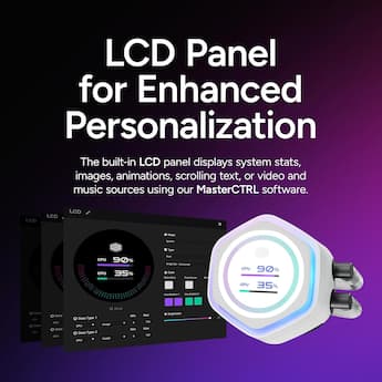Cooler Master Atmos II 360 LCD AIO, Dual Pump, 400mm Tubing, ARGB Cooler Master Atmos II 360 LCD AIO, Dual Pump, 400mm Tubing, ARGB