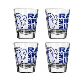 Logo Brands - Los Angeles Rams 4-Pack 2oz. Shot Glass Set - Multicolor