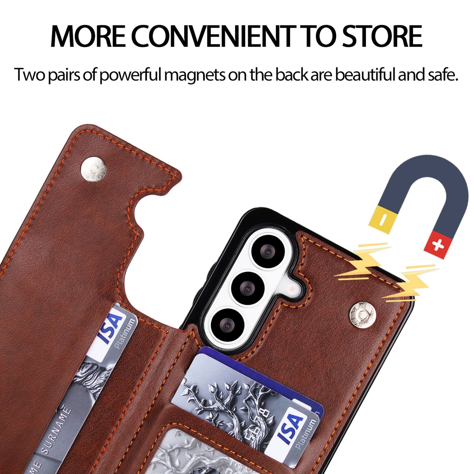 MORE CONVENIENT TO STORE

Two pairs of powerful magnets on the back are beautiful and safe.

I + ISA Platinum SURNAME ME

9295 55 ISA Platinum D TA