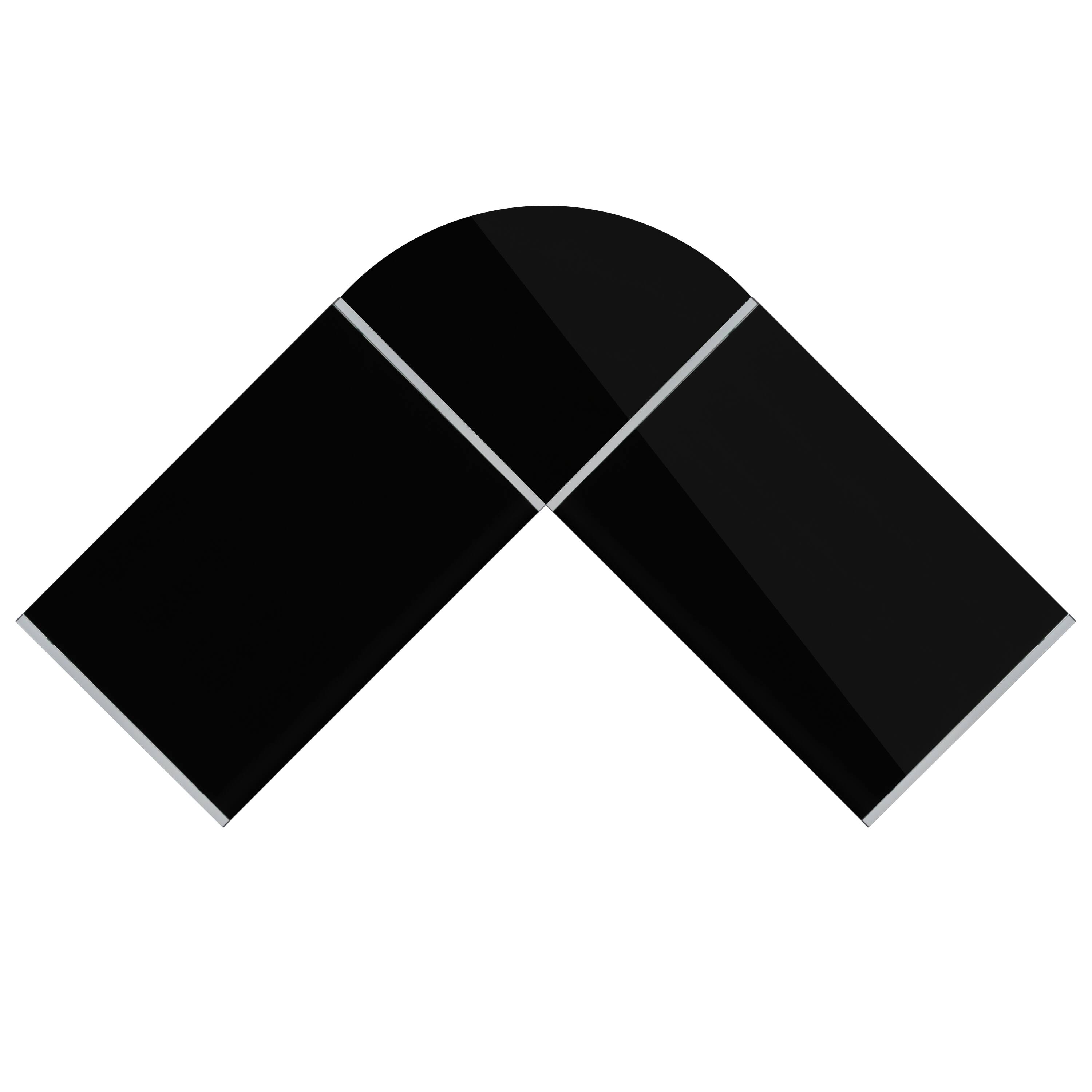 Alt View 7. Emma + Oliver - L-Shaped Computer Corner Glass Desk, Gaming Desk, Home Office Corner Desk - Black Top/Silver Frame.