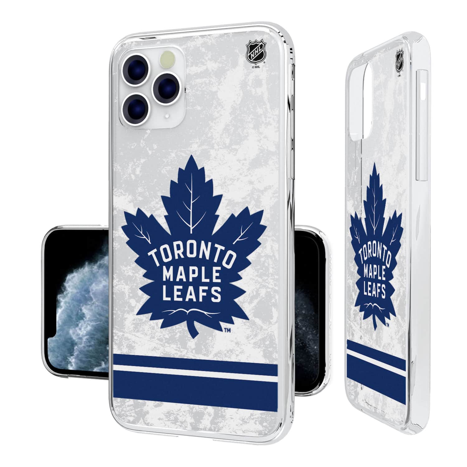 Keyscaper - Toronto Maple Leafs iPhone Stripe Clear Ice Case - 13 Pro - Multicolor