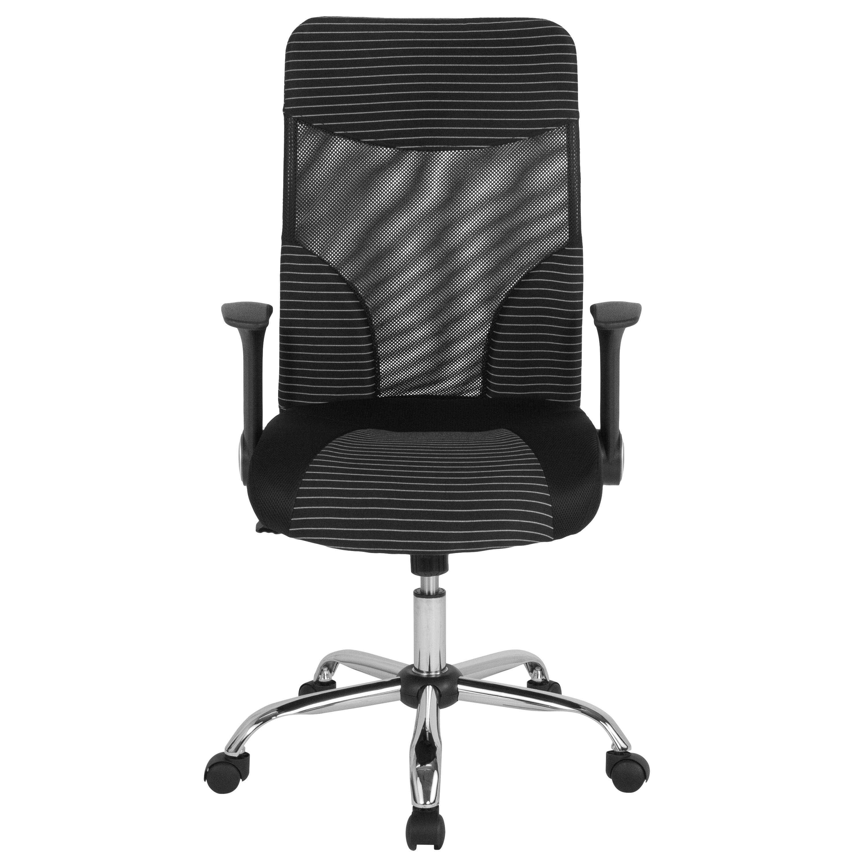 Alt View 7. Emma + Oliver - High Back Office Chair with Contemporary Mesh Design - Black and White.