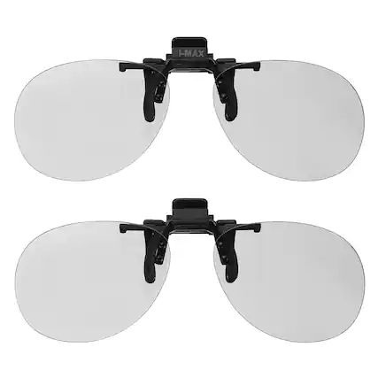 Front. Unique Bargains - 2pcs Polarized Clip-on 3D Glasses, Passive Circular 3D Frames for RealD/IMAX Movies Theater Games TV - Black.