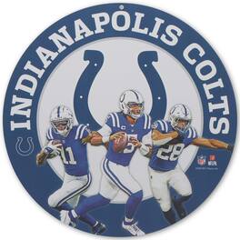 Open Road Brands - Indianapolis Colts Team Stars 11" Round Metal Sign - Multicolor