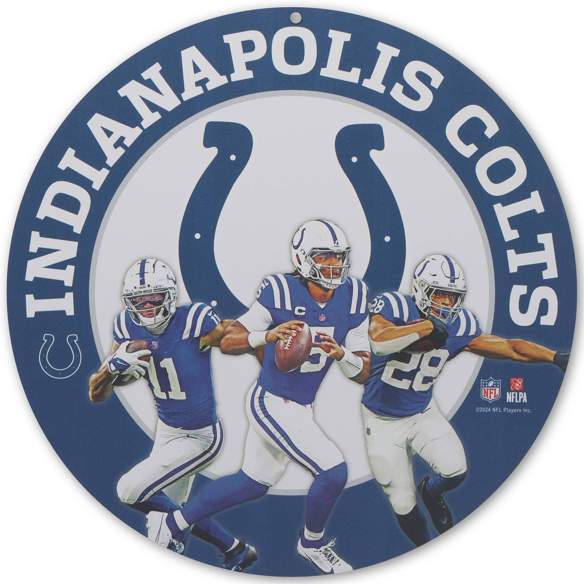 Indianapolis Colts Team Stars 11" Round Metal Sign