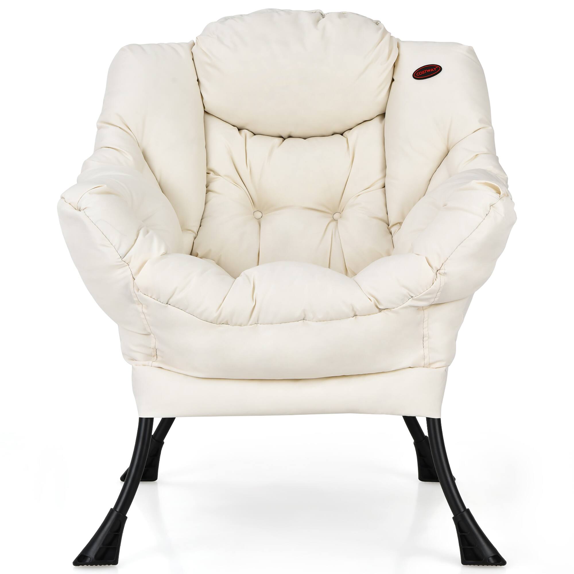Alt View 17. Costway - Modern Polyester Lazy Sofa Chair with Side Pocket - Beige.