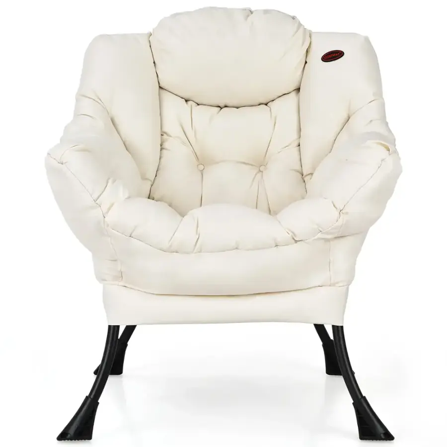 Alt View 17. Costway - Modern Polyester Lazy Sofa Chair with Side Pocket - Beige.