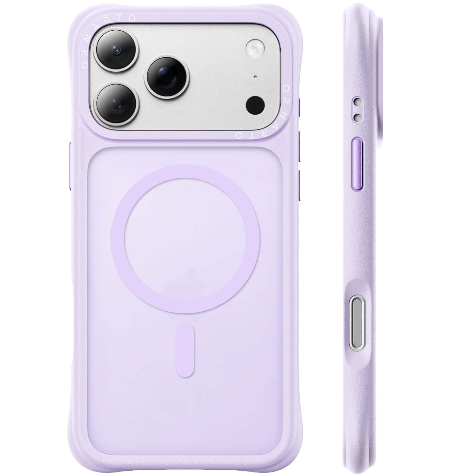 Ornarto - for iPhone 18 Pro Case 6.3", Slim Shockproof Translucent Matte Phone Case with MagSafe - Pastel Lilac