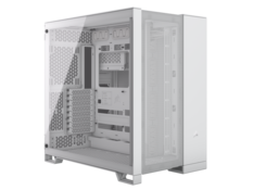 Front. CORSAIR - CORSAIR 6500D AIRFLOW Mid-Tower ATX Case – Tempered Glass – Reverse MB Support – White - White.