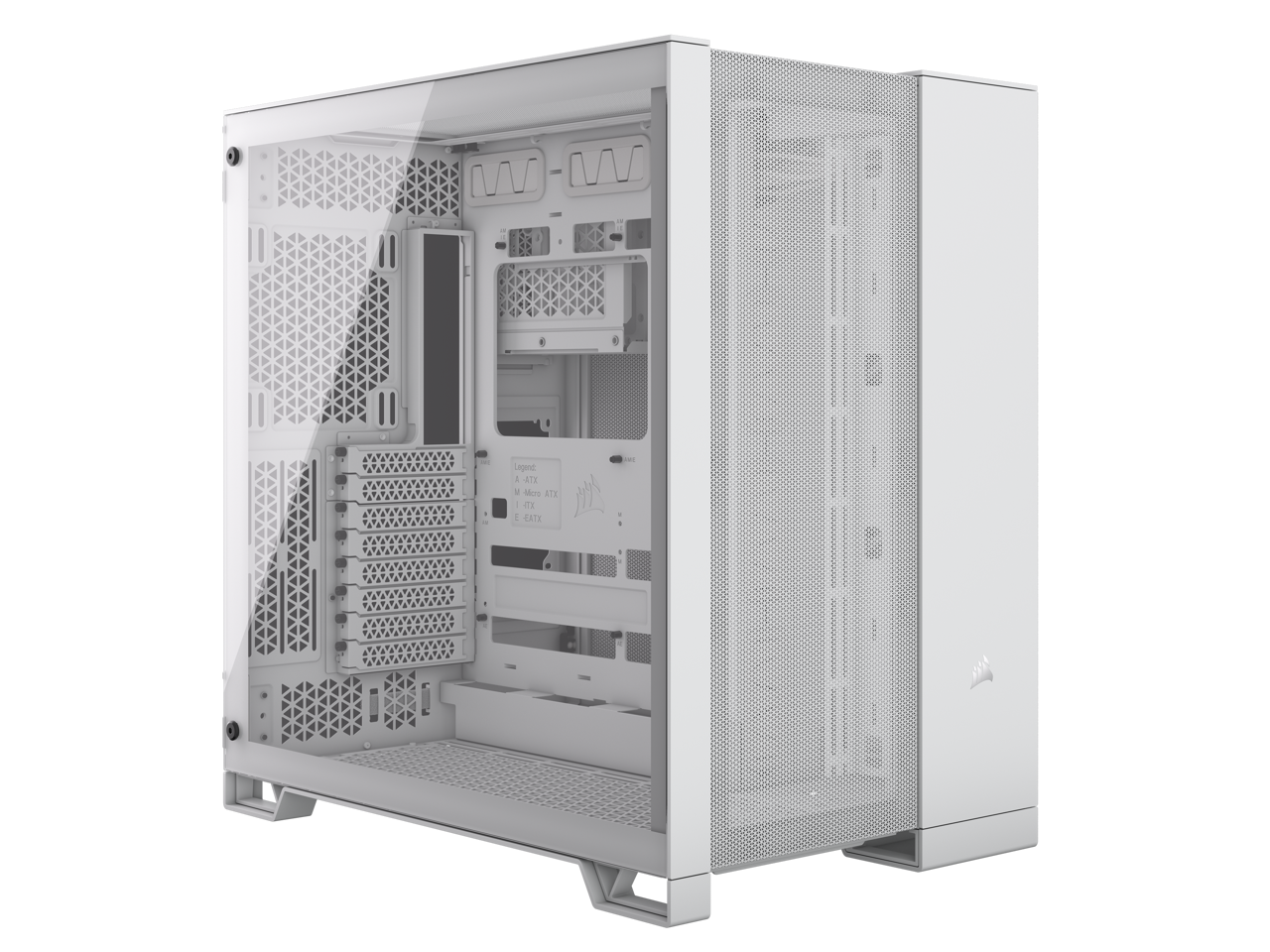 Front. CORSAIR - CORSAIR 6500D AIRFLOW Mid-Tower ATX Case – Tempered Glass – Reverse MB Support – White - White.