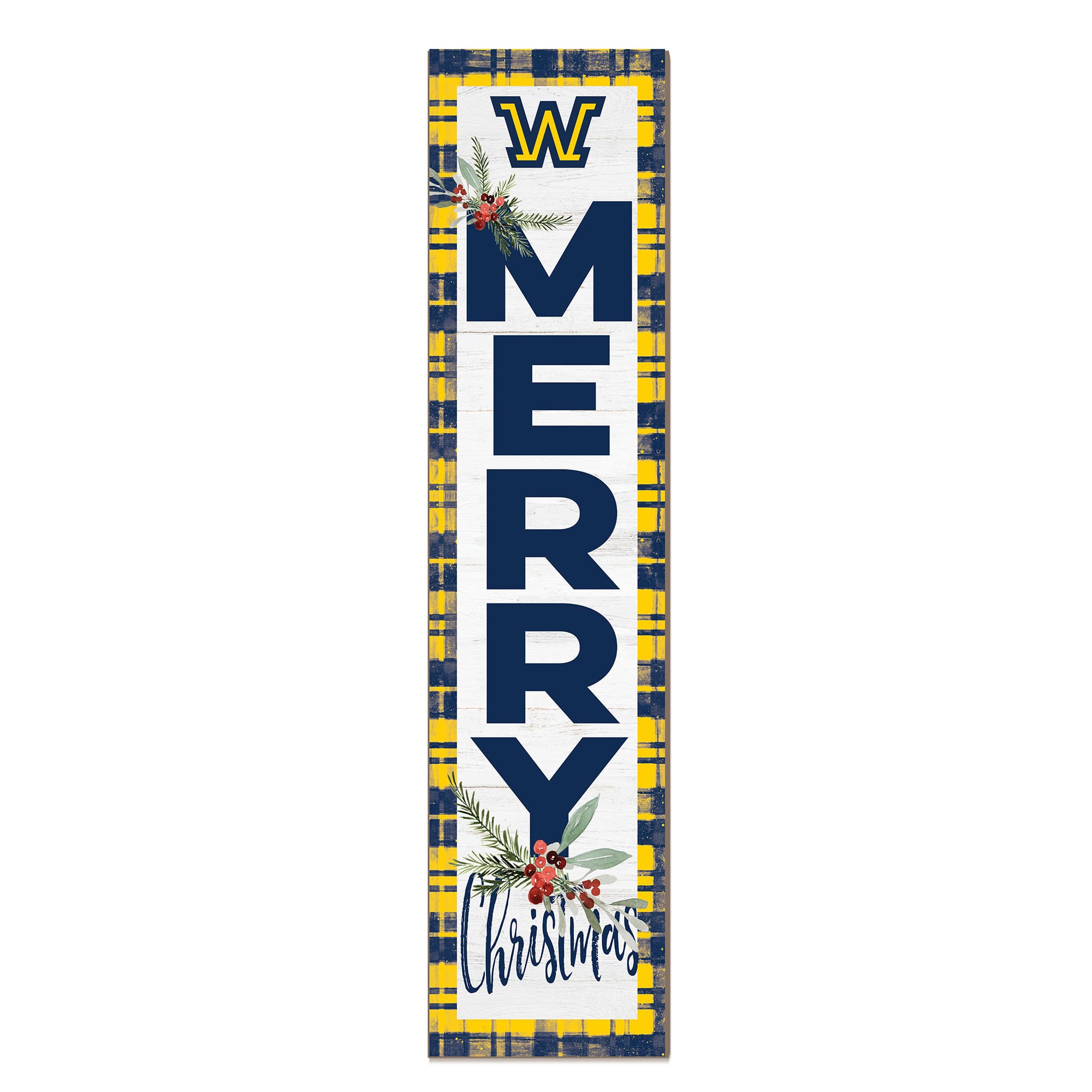 Jardine - Wilkes Colonels 12'' x 48'' Outdoor Merry Christmas Leaner - White