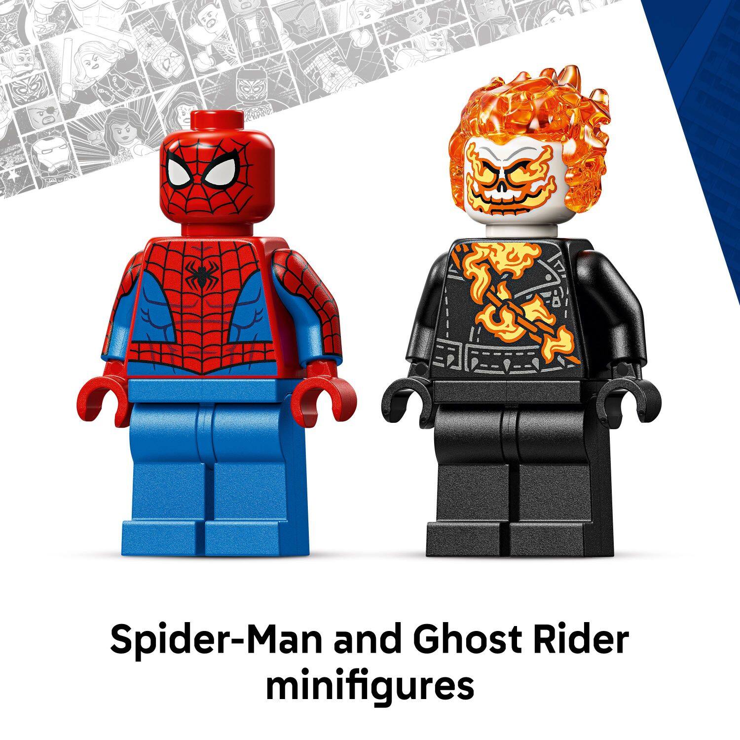 Spider-Man and Ghost Rider minifigures