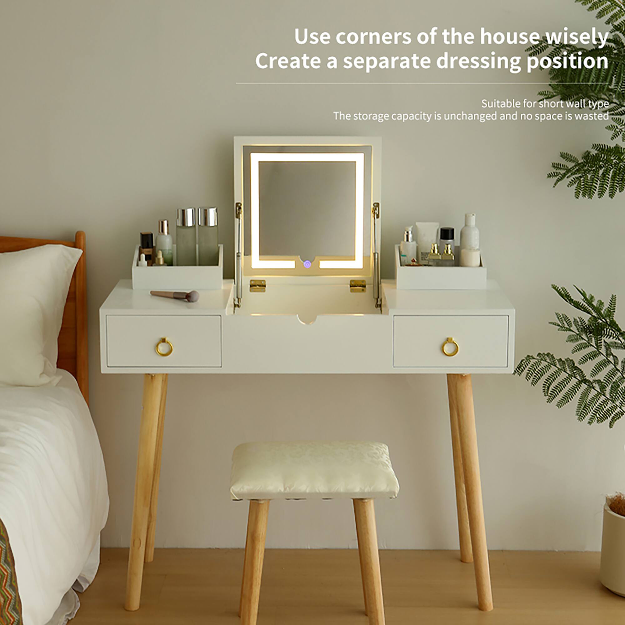 Use corners of the house wisely  
Create a separate dressing position  

Suitable for short wall type  
The storage capacity is unchanged and no space is wasted