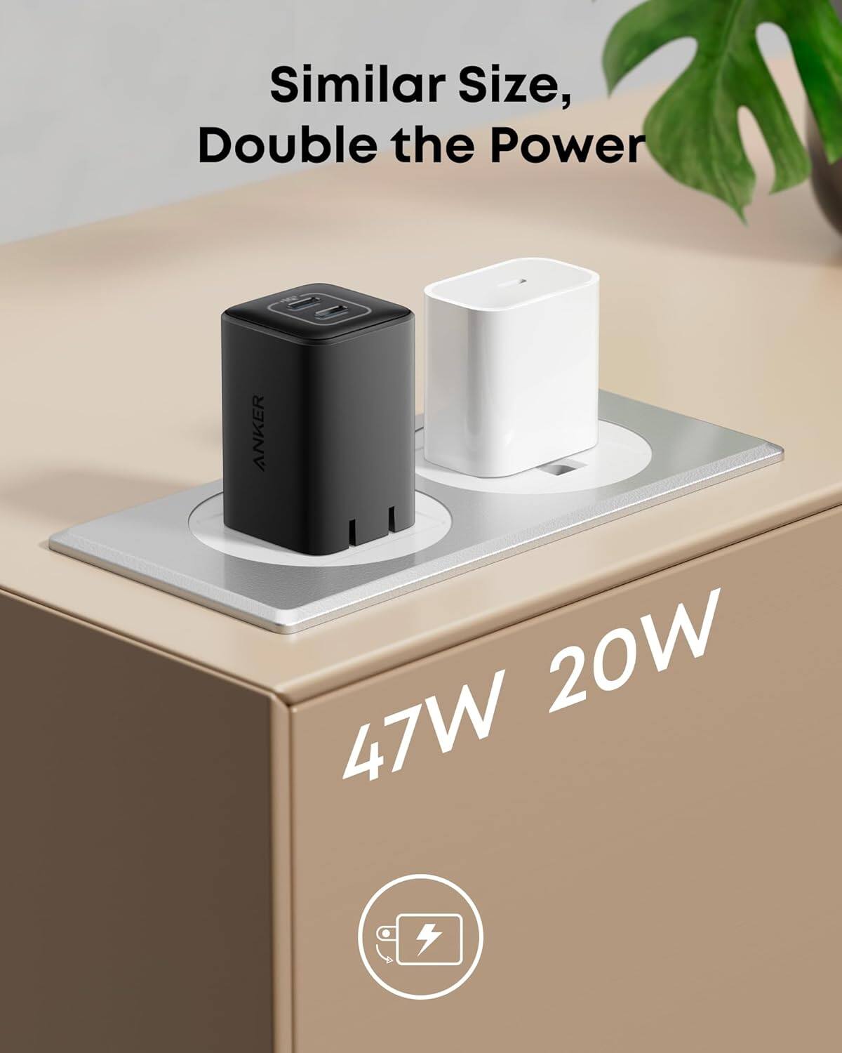 Similar Size, Double the Power

47W 20W