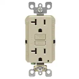 Leviton - SmartlockPro 20 amps 125 V Duplex GFCI Outlet 5-20R 1 pk - Ivory
