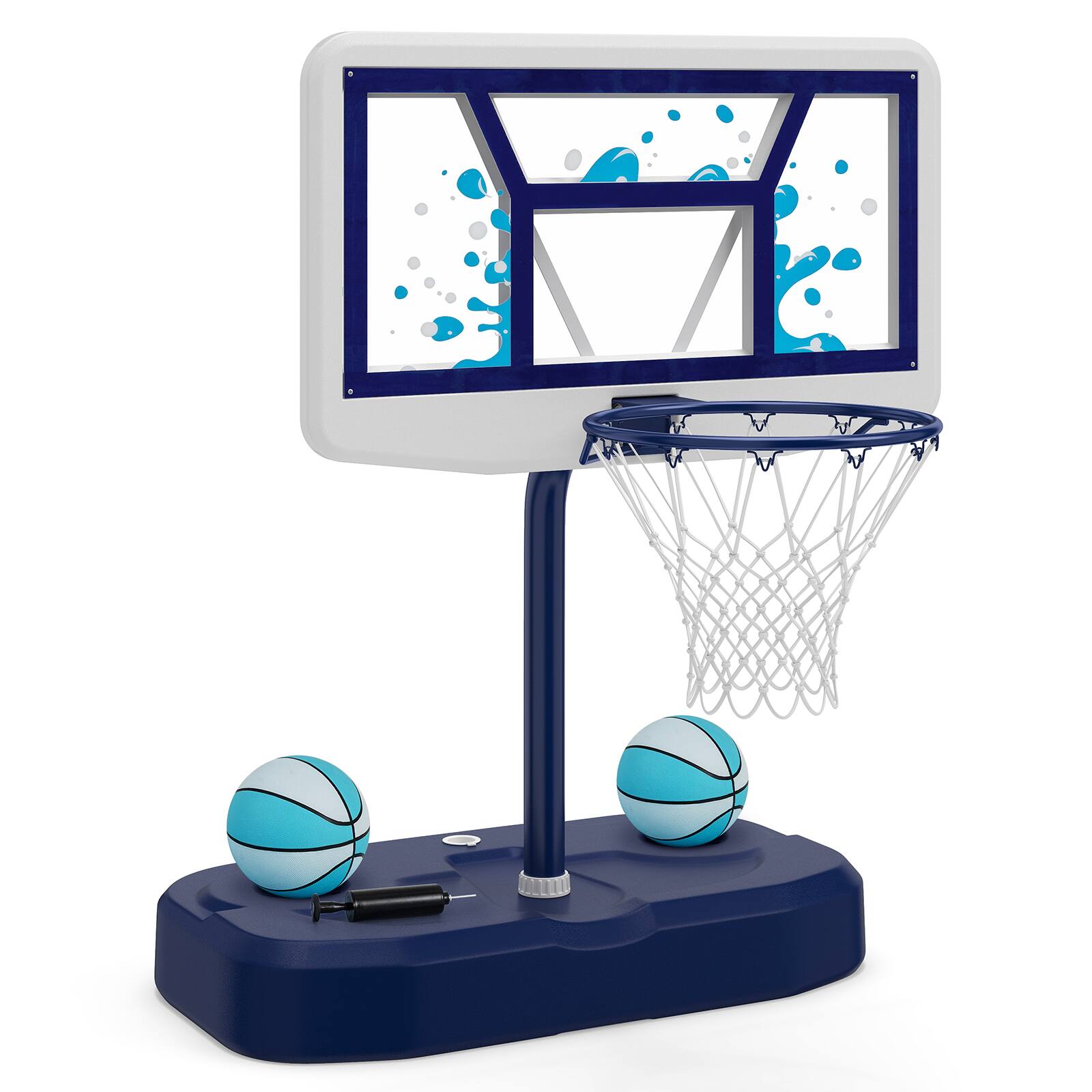 Alt View 9. Costway - Costway Outdoor Poolside Basketball Goal System with 42 Inches Shatterproof PC Backboard - Navy Blue.