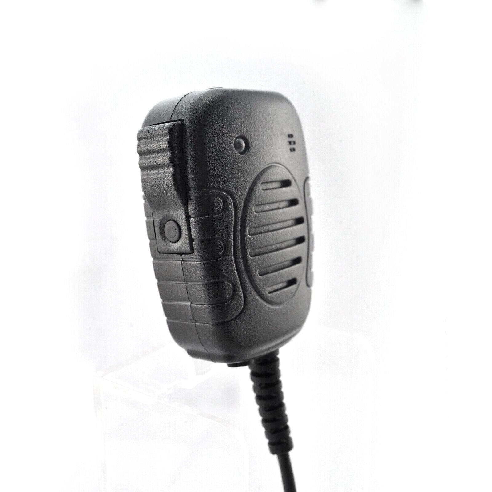 Angle. ProMaxPower - PTT Shoulder Speaker Mic with LED Light for Kenwood, Baofeng & Other Radios - Black.