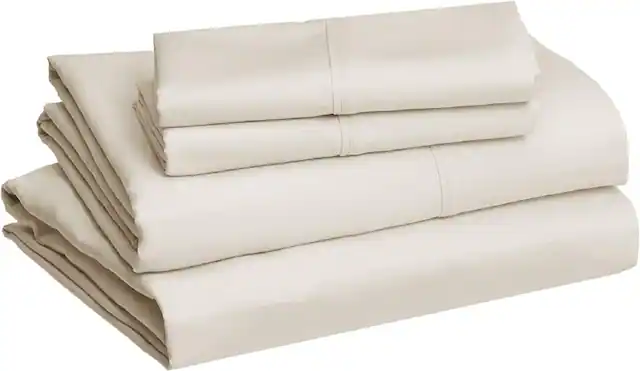 Front. J&V TEXTILES - 1000 Thread Count Deep Pocket Luxury Sheets - Ivory - Ivory.