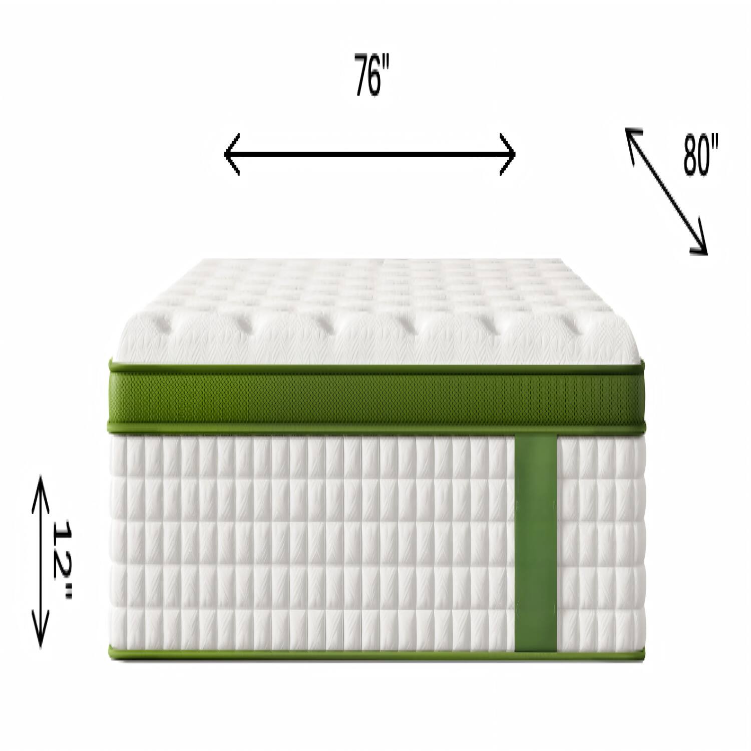 76" x 80" x 12"