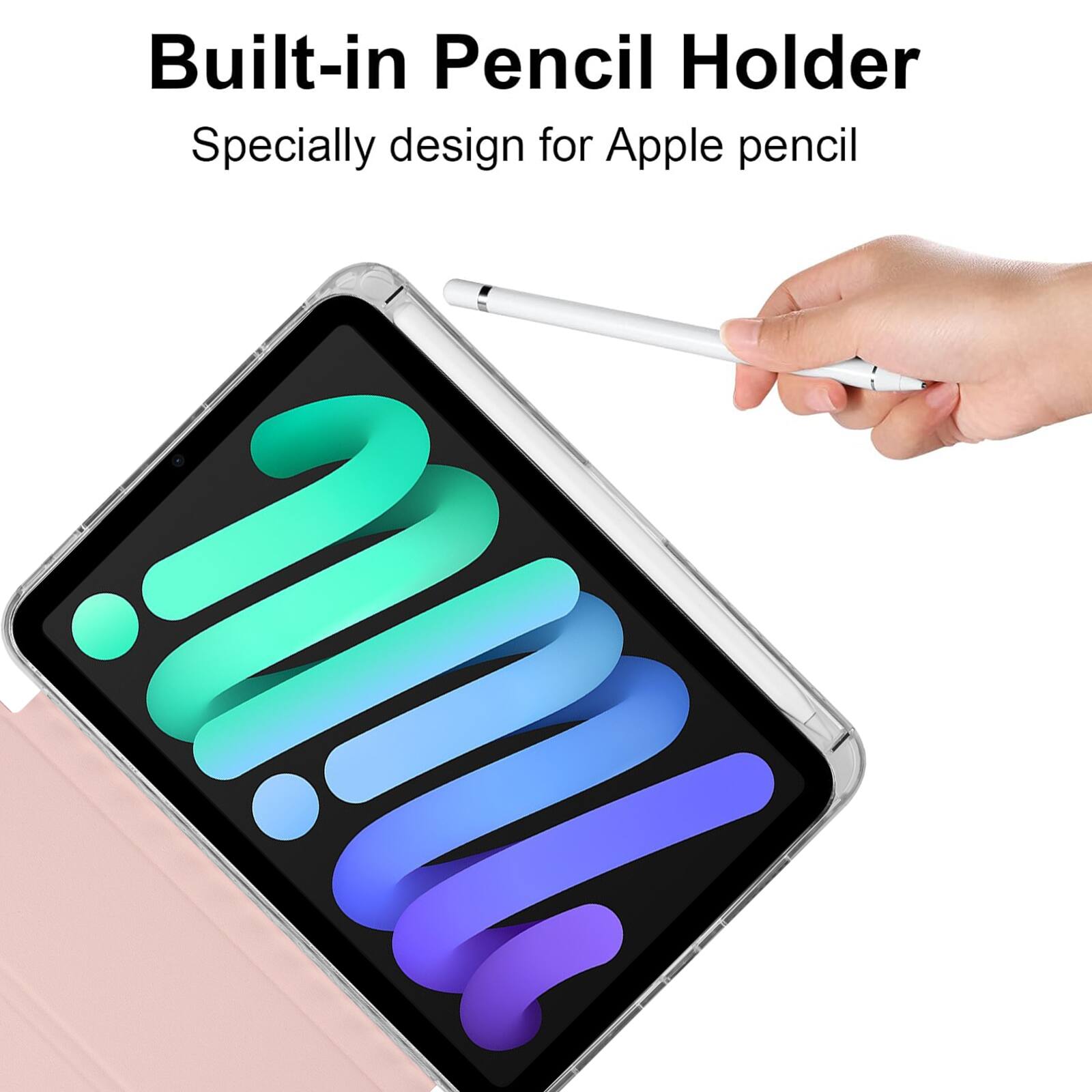 Built-in Pencil Holder  
Specially designed for Apple pencil