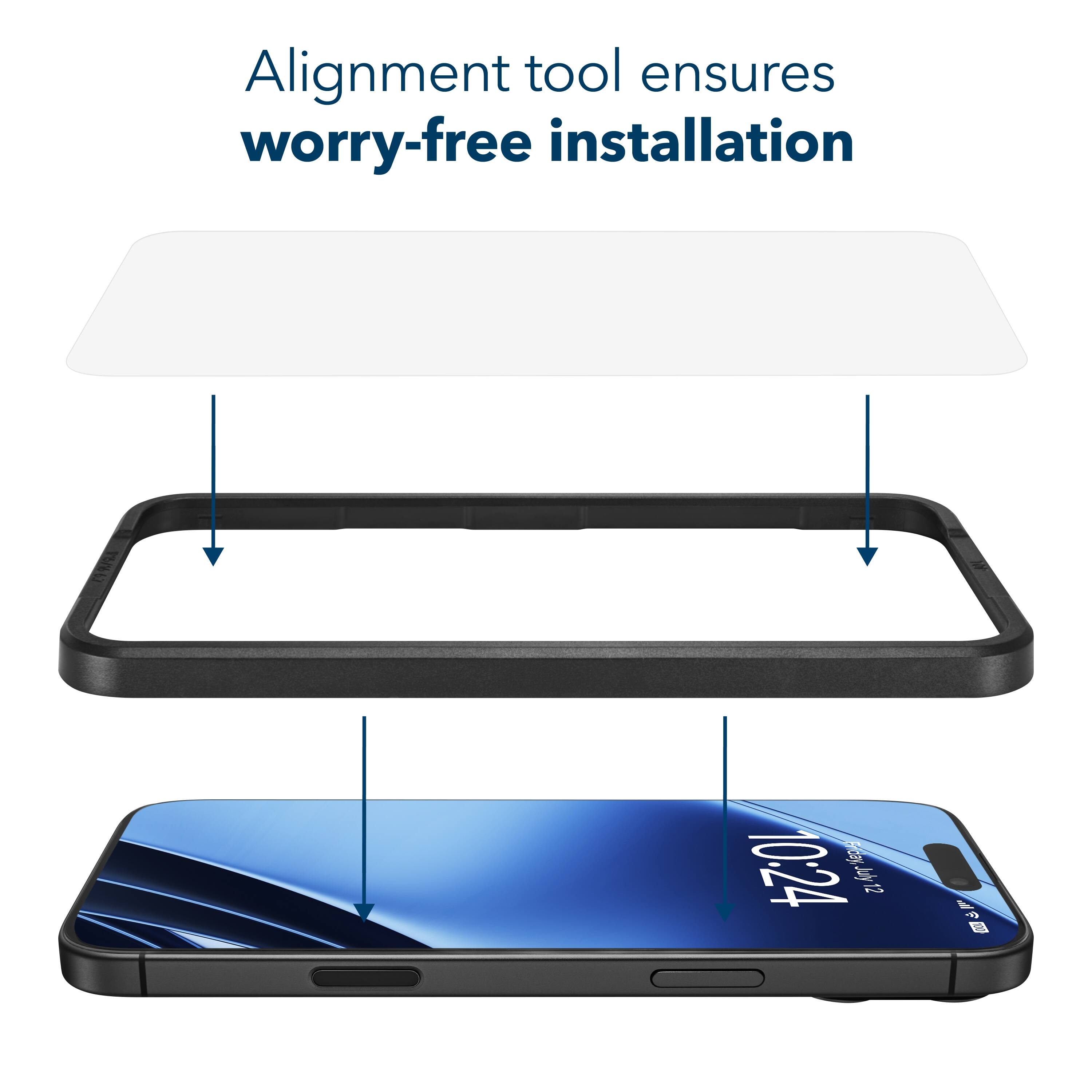 Alignment tool ensures worry-free installation.
