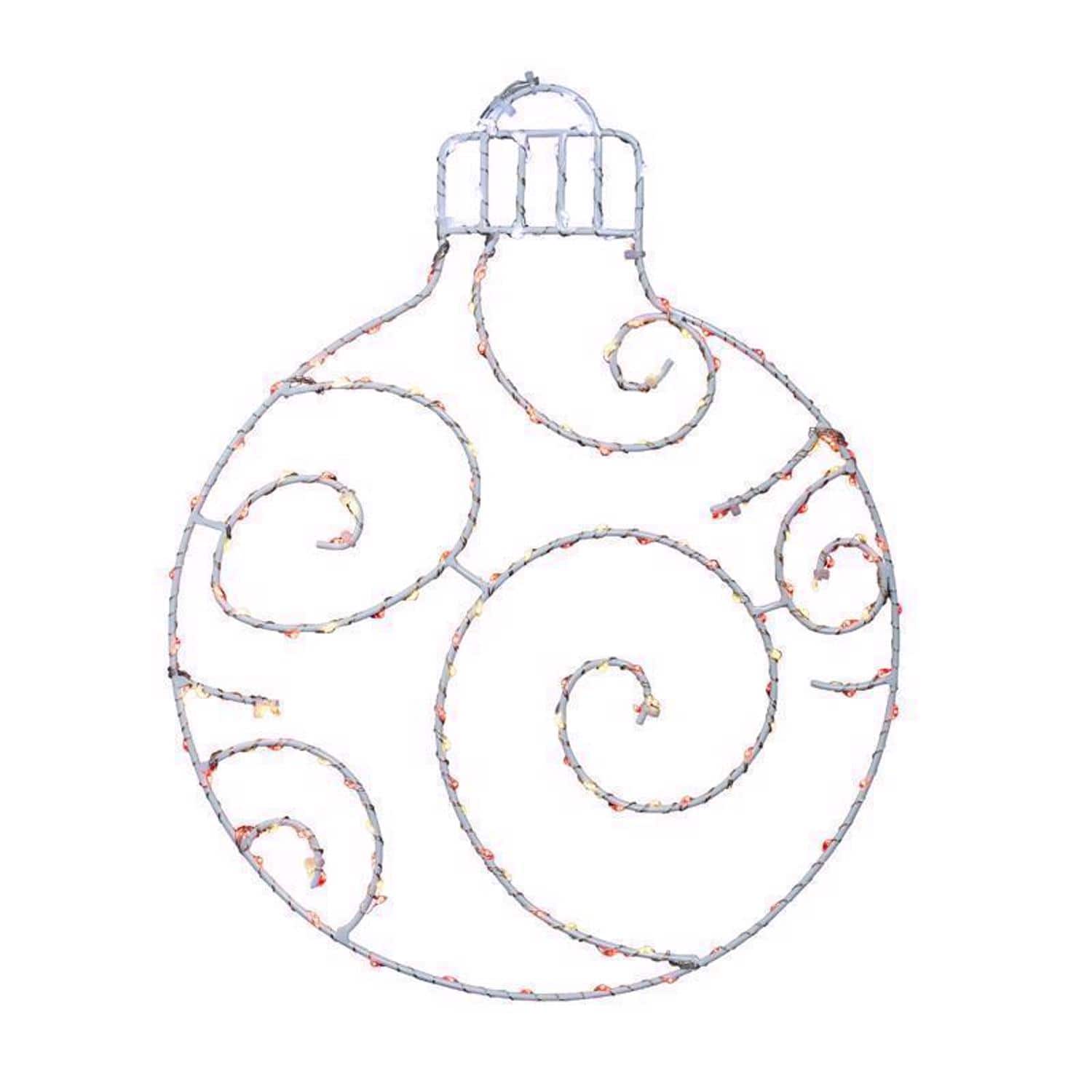 Celebrations - LED Red/White Ornament Silhouette 15 in. Hanging Decor - Red | White