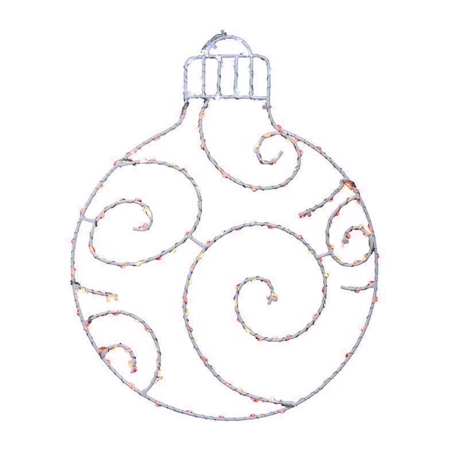Front. Celebrations - Celebrations LED Red/White Ornament Silhouette 15 in. Hanging Decor - Red | White.