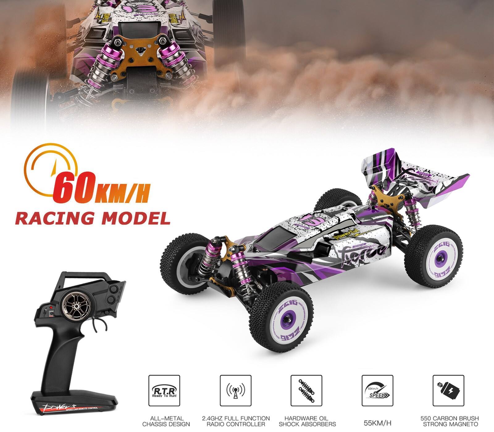 60 KM/H  
RACING MODEL  

- ALL-METAL CHASSIS DESIGN  
- 2.4GHZ FULL FUNCTION RADIO CONTROLLER  
- HARDWARE OIL SHOCK ABSORBERS  
- 55KM/H  
- 550 CARBON BRUSH STRONG MAGNETO  

R.T.R  
READY TO RACE