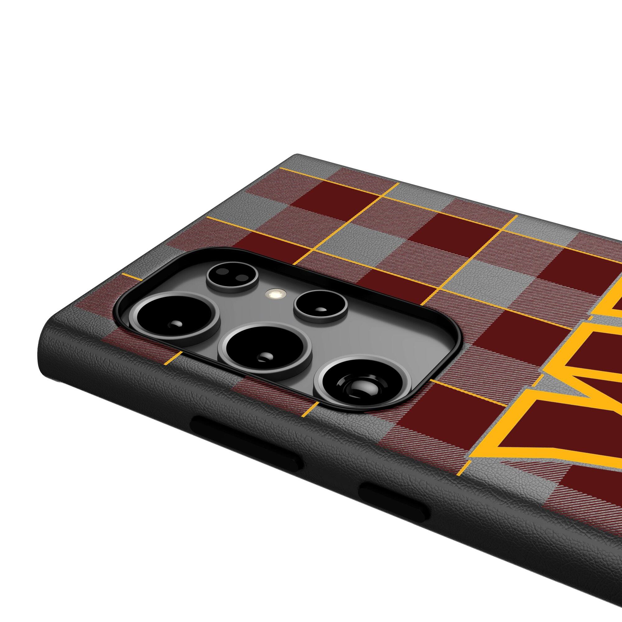 Alt View 3. Keyscaper - Washington Commanders Plaid Galaxy Magnetic Bump Case - S24 - Black.