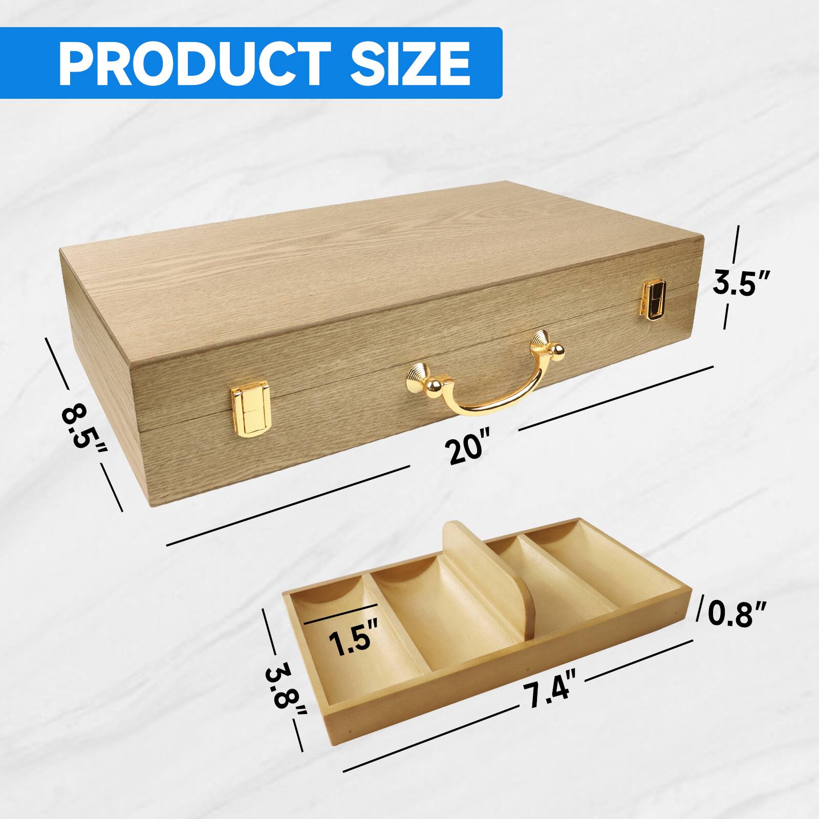 PRODUCT SIZE
3.5"
8.5"
20"
1.5"
3.8"
7.4"
0.8"