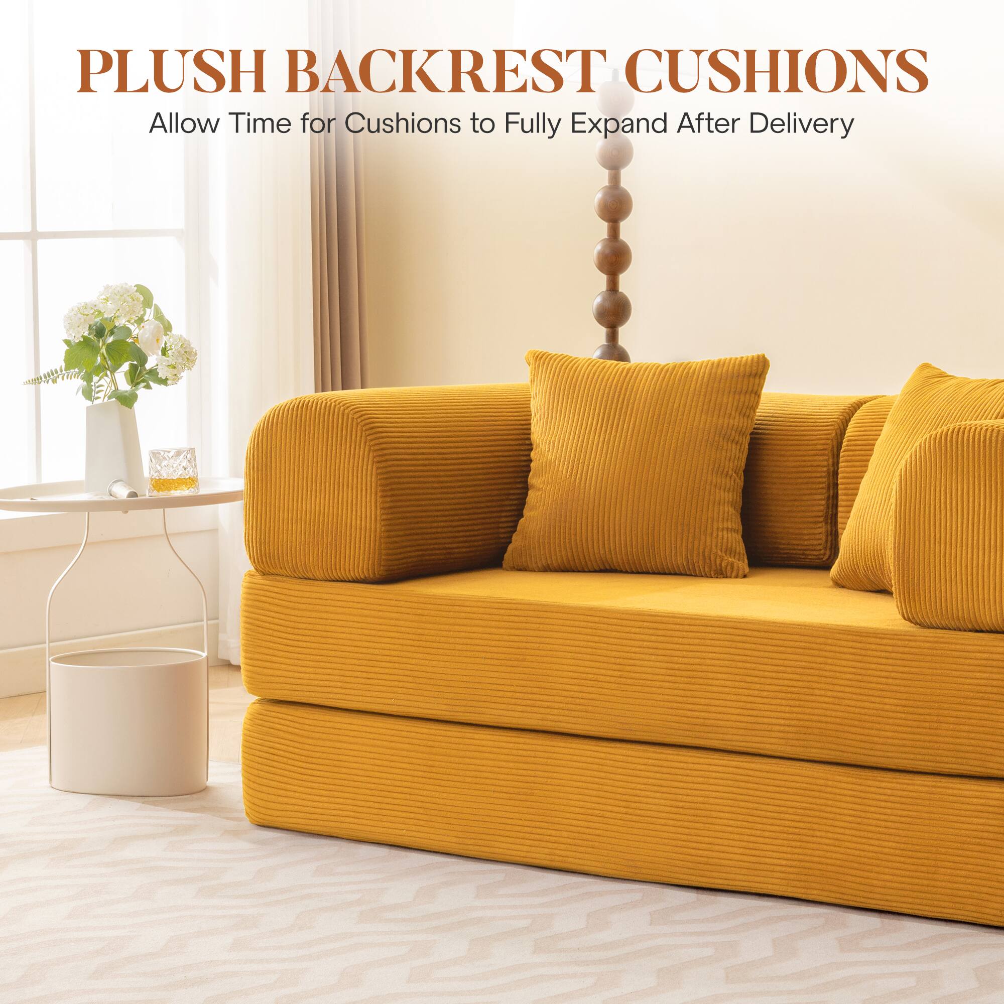 PLUSH BACKREST CUSHIONS
Allow Time for Cushions to Fully Expand After Delivery