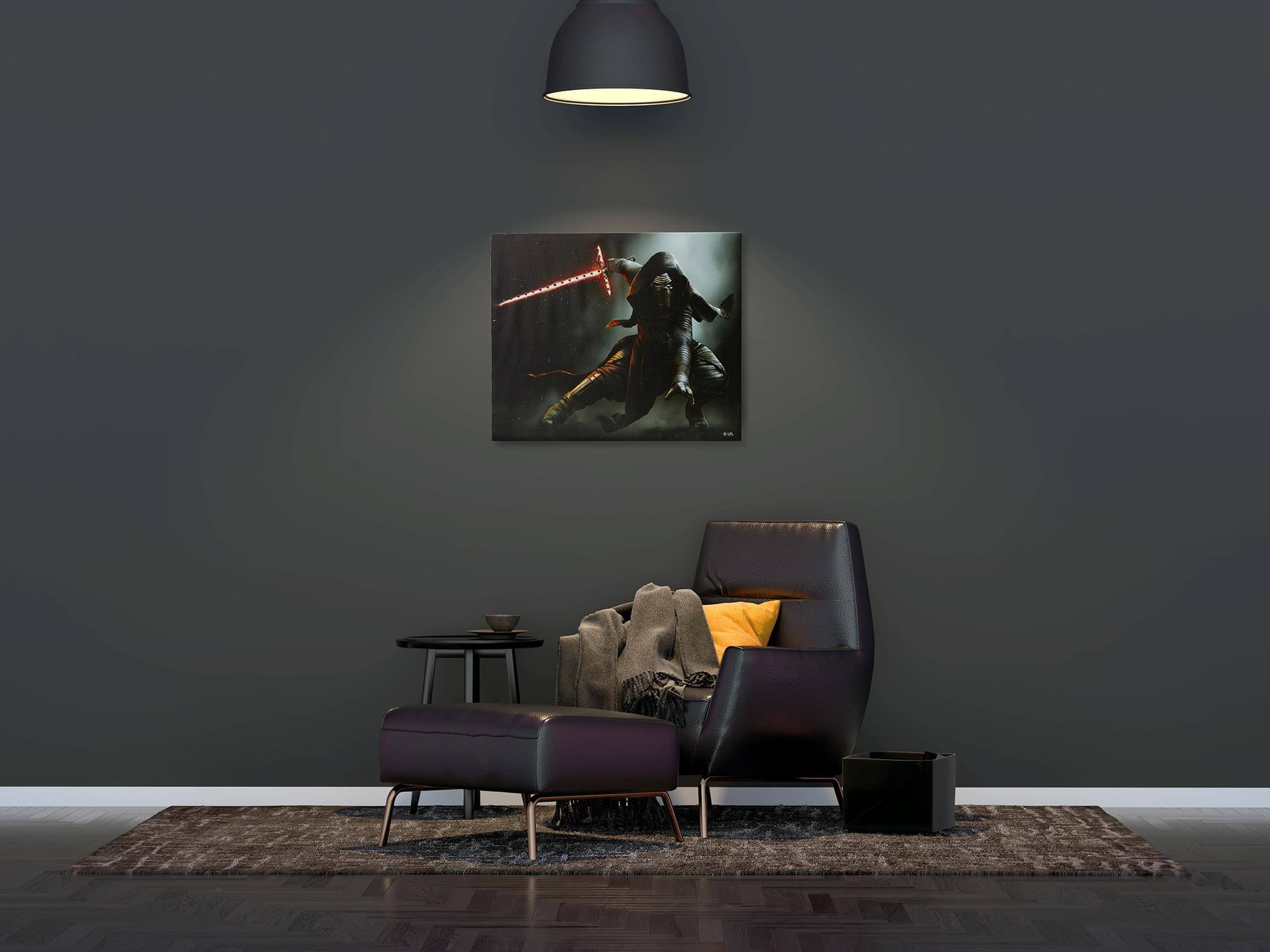 Alt View 3. Star Wars - Star Wars Illuminated Canvas Art - 23.9”x19.9” - Kylo Ren - Black.