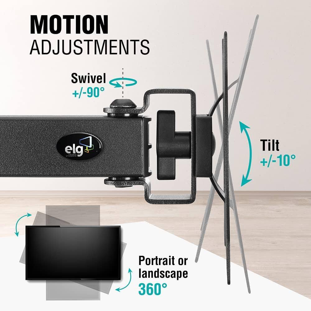 MOTION ADJUSTMENTS

Swivel +/-90°

Tilt +/-10°

Portrait or landscape 360°