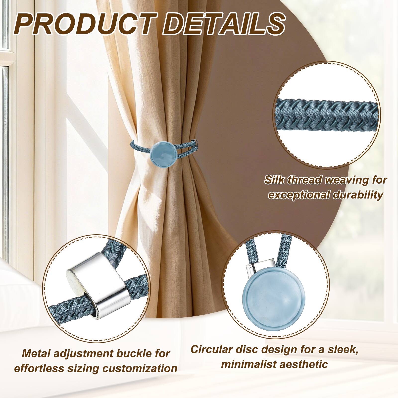 PRODUCT DETAILS

- Silk thread weaving for exceptional durability
- Metal adjustment buckle for effortless sizing customization
- Circular disc design for a sleek, minimalist aesthetic