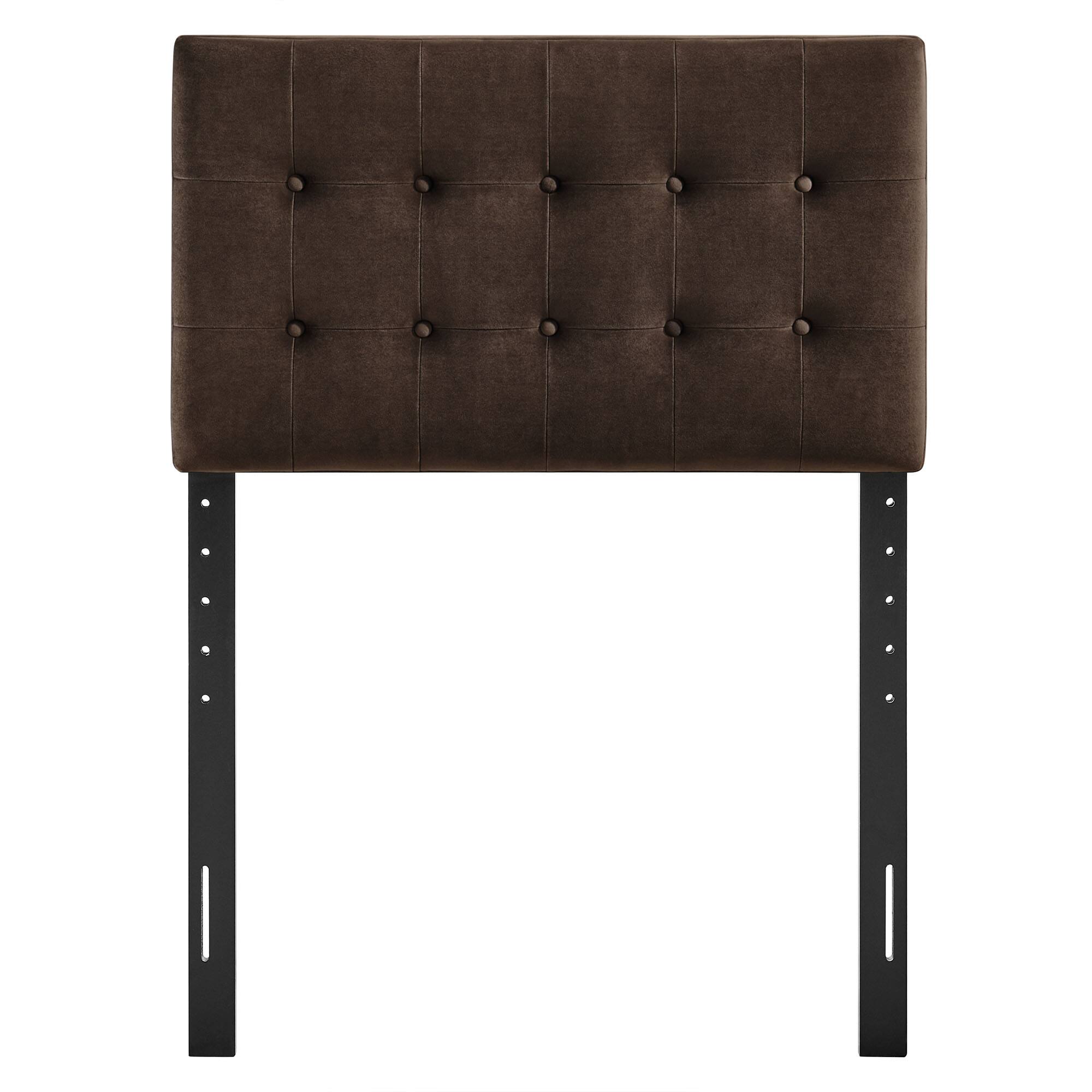 Alt View 2. Modway - Emily Stain-Resistant Performance Velvet Twin Size Headboard - Chocolate Brown.