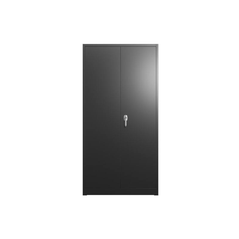 Alt View 1. HTUTWOO - Steel Storage Cabinet - Locking Storage Cabinet with 2 Door and 5 Adjustable Shelves Garage Storage Cabinet for Home - Black.