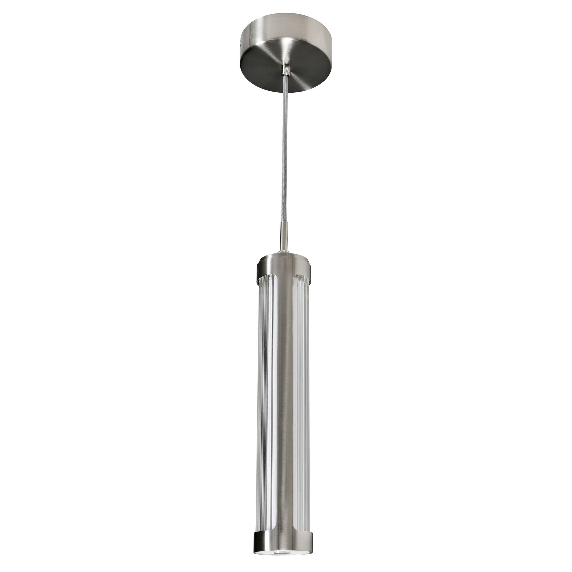 Alt View 1. CWI Lighting - Neva 3 in LED Integrated Satin Nickel Pendant - Satin Nickel.